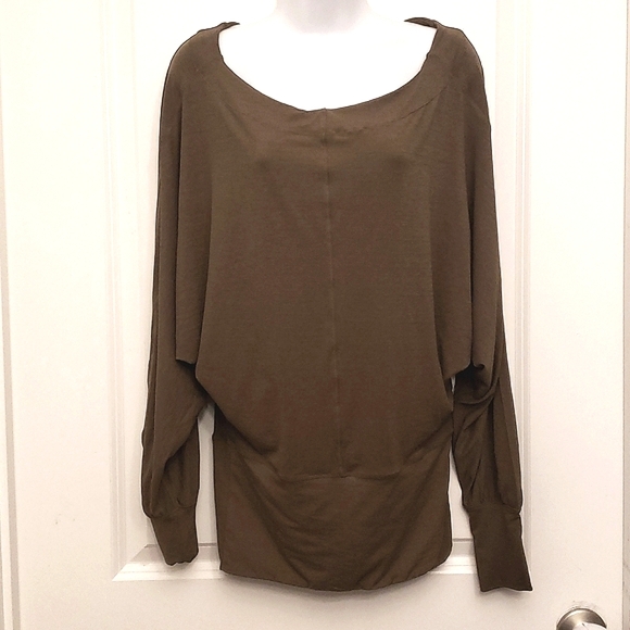 Free People Movement Sky High Long Sleeve Top Olive Green Size Small Zipper - Picture 3 of 16